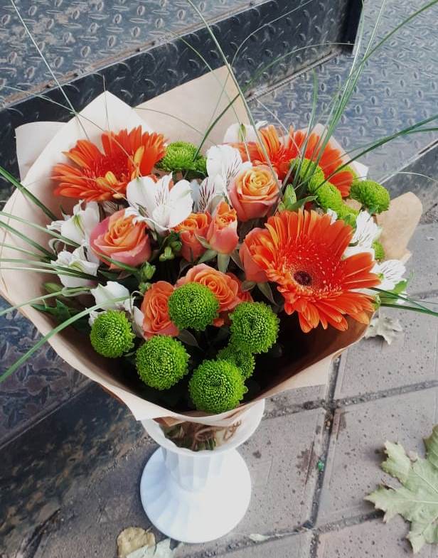 Букет цветов из: Герберы, Хризантемы, Альстромерии и Розы в Койгородке