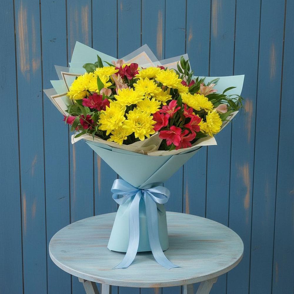 Букет цветов из: Альстромерии и Хризантемы в Койгородке