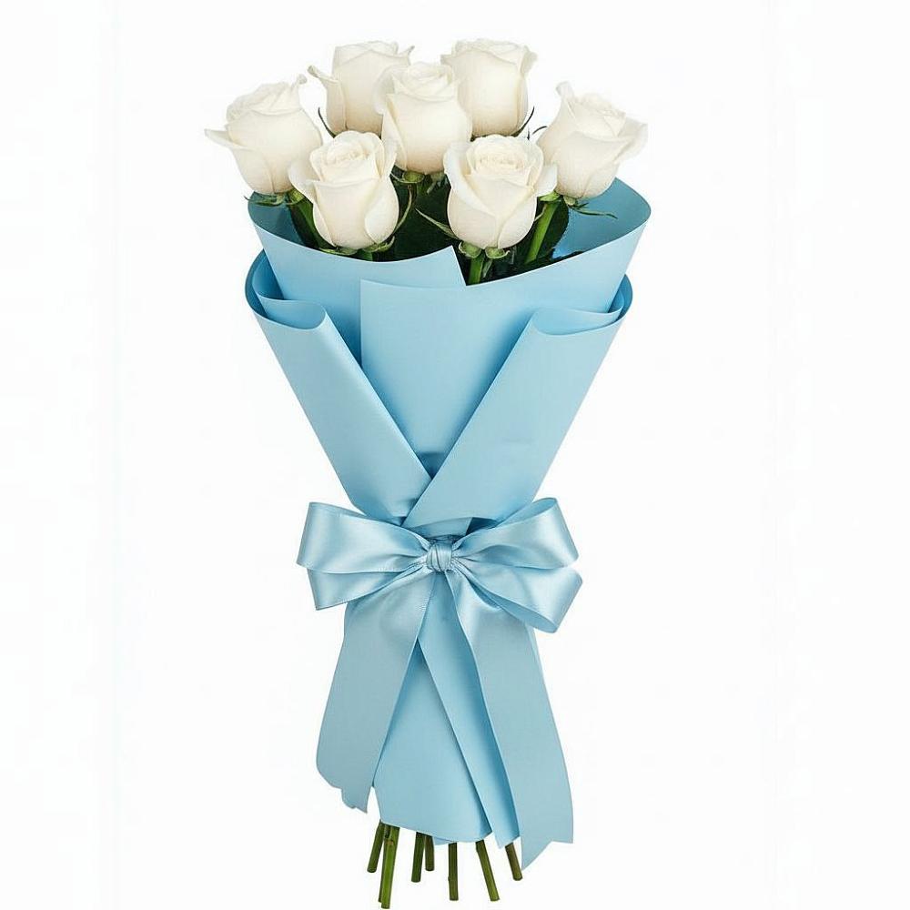Букет 7 белых роз Проуд в Койгородке