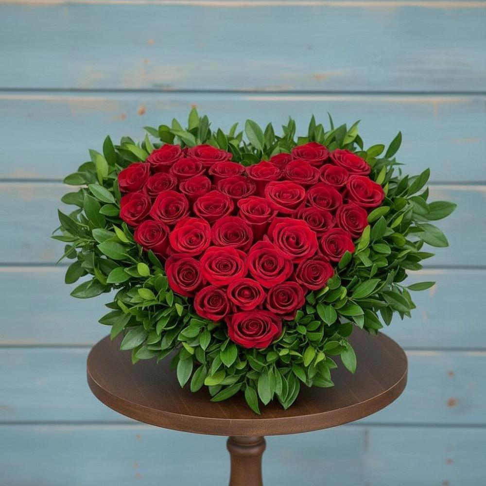 Цветочная композиция из Розы в виде сердца в Койгородке