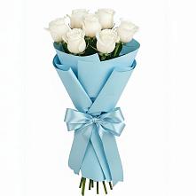 Букет 7 белых роз Проуд в Койгородке