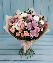 Букет цветов из:  Хризантемы, Розы и Альстромерии в Койгородке