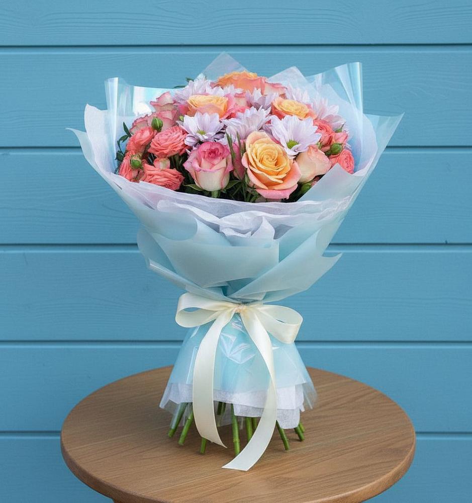 Букет цветов из: Хризантемы и Розы в Койгородке