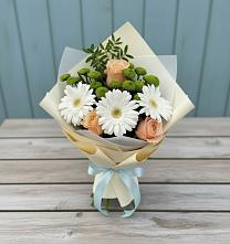Букет цветов из:  Герберы, Розы и Хризантемы в Койгородке