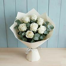 Букет Белые розы в Эвкалипте #REPLACE_PRED# Койгородке